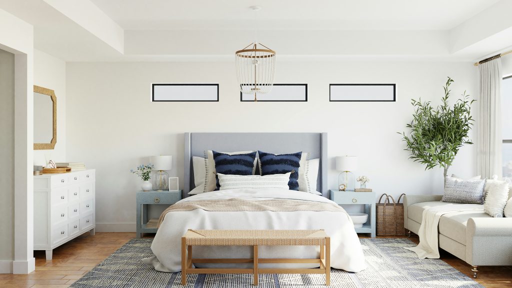 Une grande chambre parentale décorée avec goût
